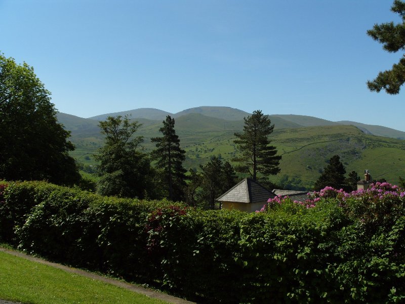 Snowdonia mountains from cottages